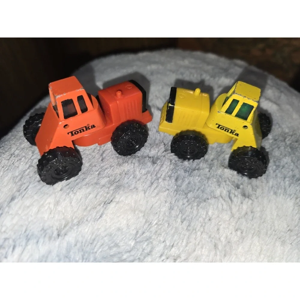 Vintage 1992 Orange & Yellow Tonka Farm Tractor Truck‎ Construction Vehicle Lot